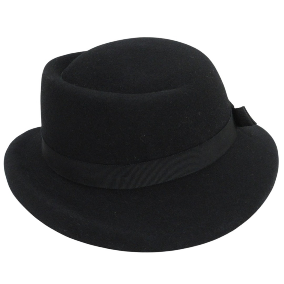 CA4LA(カシラ)の美品 CA4LA カシラ グログランリボン ヘアピン付き ウール100% メルトンハット 帽子 KTZ01905 ブラック レディース 古着 中古 USED レディースの帽子(ハット)の商品写真