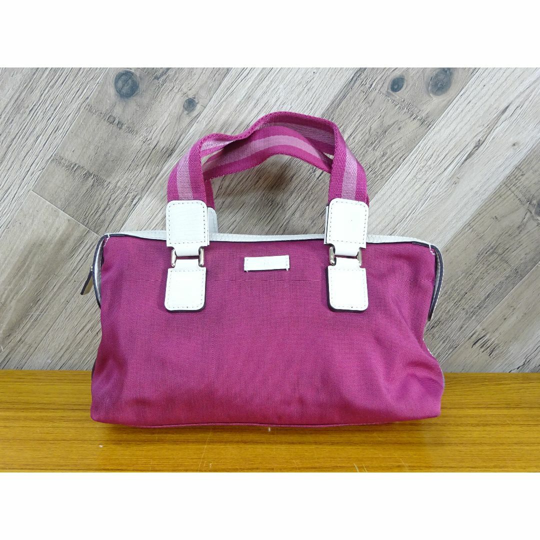 GUCCI - 三120/ GUCCI グッチ ナイロン レザー ハンドバッグ