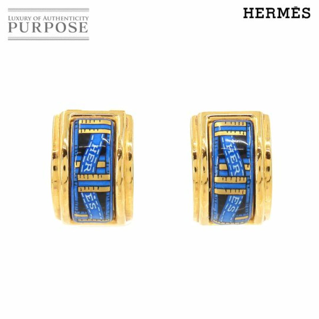 エルメス HERMES エマイユ イヤリング ブルー ゴールド 七宝焼き エルメス HERMES エマイユ イヤリング ブルー ゴールド 七宝焼き