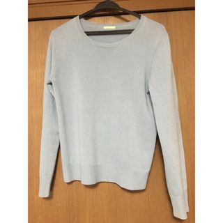 ジーユー(GU)のGU　カシミヤ タッチクルーネック セーター　長袖　水色(ニット/セーター)