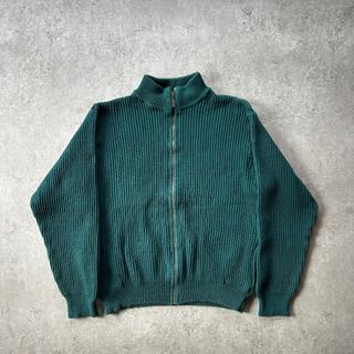 ☆ 90S USA製 L.L.Bean アルパカ混 ドライバーズニット グリーン