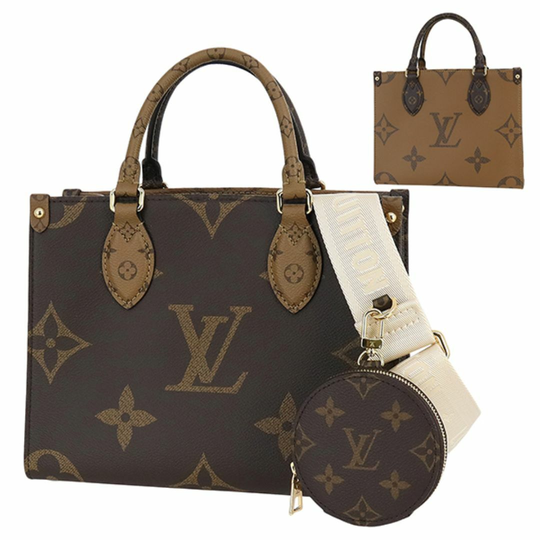 LOUIS VUITTON - ルイヴィトン オンザゴーPM トートバッグ ショルダーバッグ ジャイアントモノグラム キャンバス ブラウン レディース 新品 9819