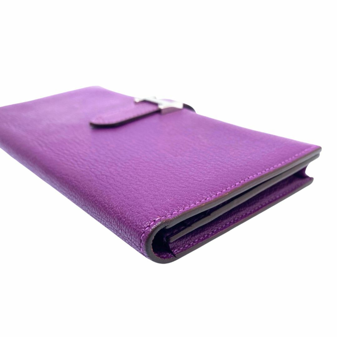 入手困難】HERMES エルメス べアンコンパクト パープル 紫 折財布 入手困難】HERMES エルメス べアンコンパクト パープル 紫 折財布