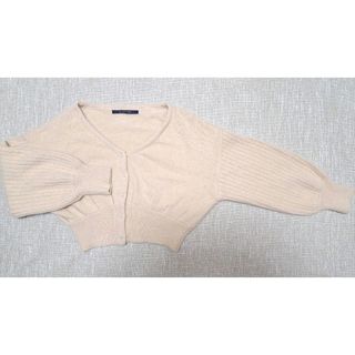アンアナザーアンジェラス(an another angelus)のフィント　アンゴラニット　カーデ　ベージュ　Vネック　カーディガン(カーディガン)