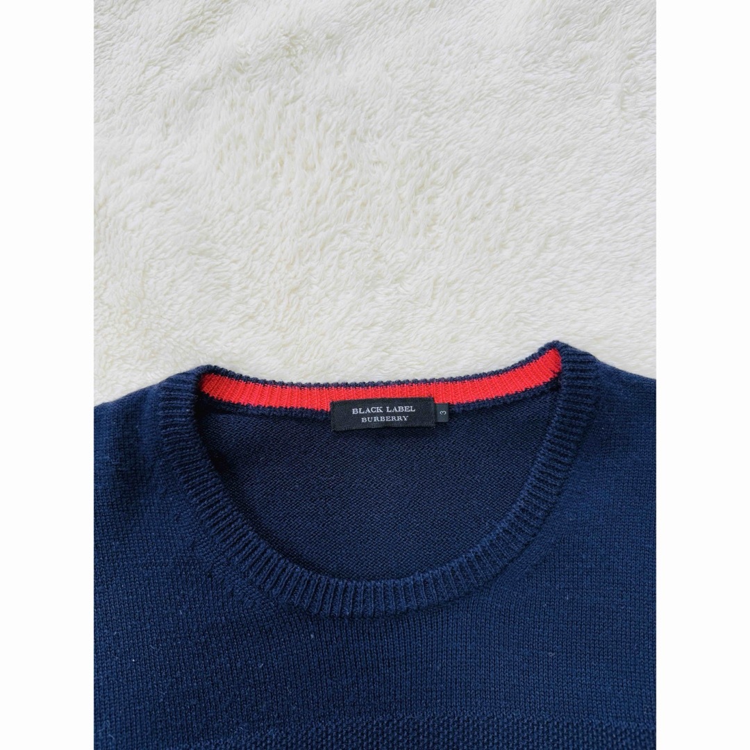 Burberryブラックレーベル ニット セーター 長袖 ネイビー Burberryブラックレーベル ニット セーター 長袖 ネイビー