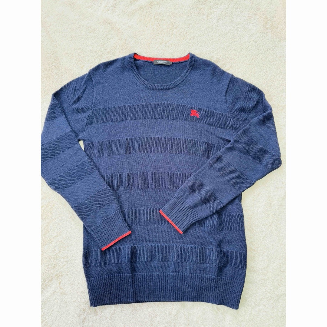 Burberryブラックレーベル ニット セーター 長袖 ネイビー Burberryブラックレーベル ニット セーター 長袖 ネイビー