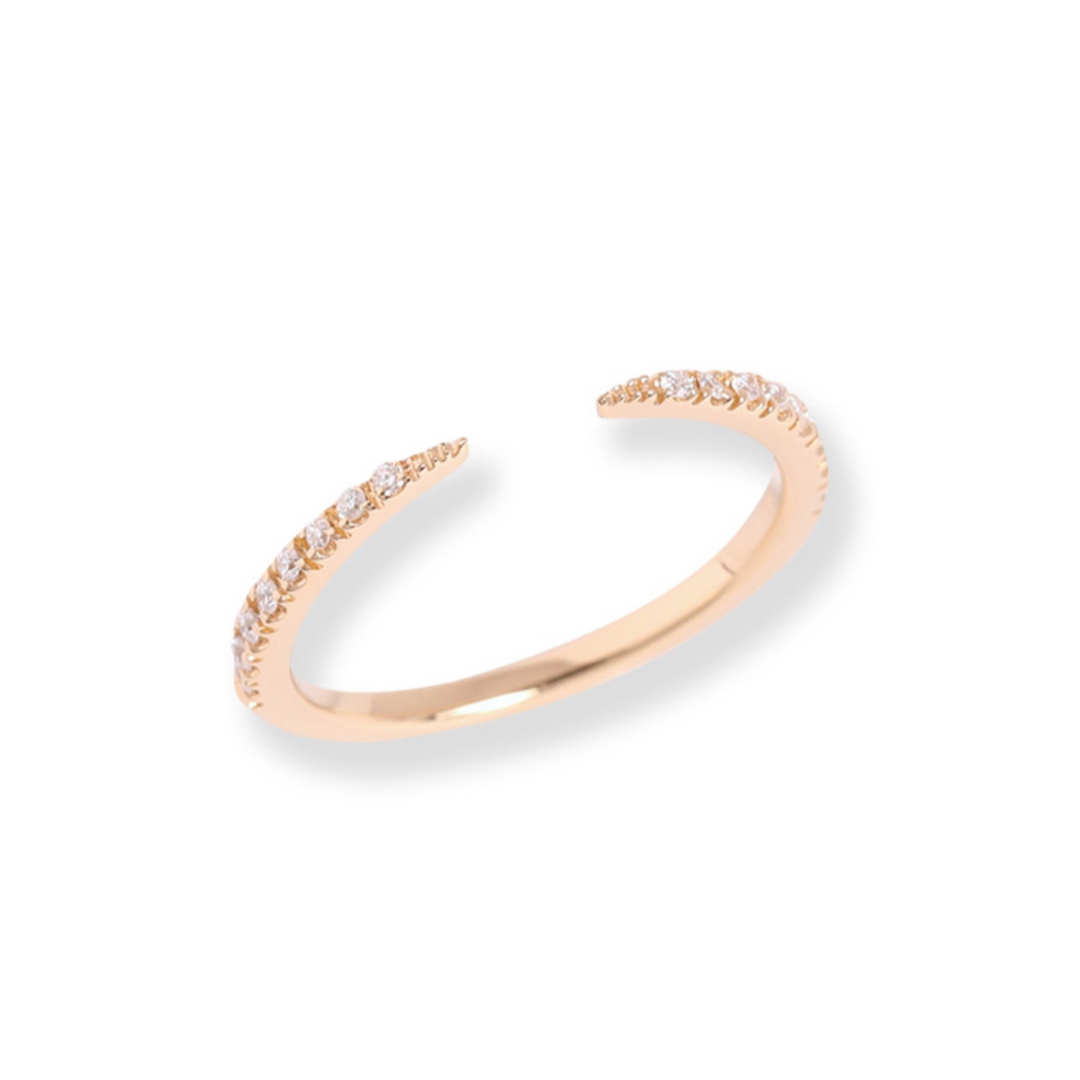 定価57,530円】avaron ①18金ダイヤ付フォークリング7.5号 定価57,530円】avaron ①18金ダイヤ付フォークリング7.5号