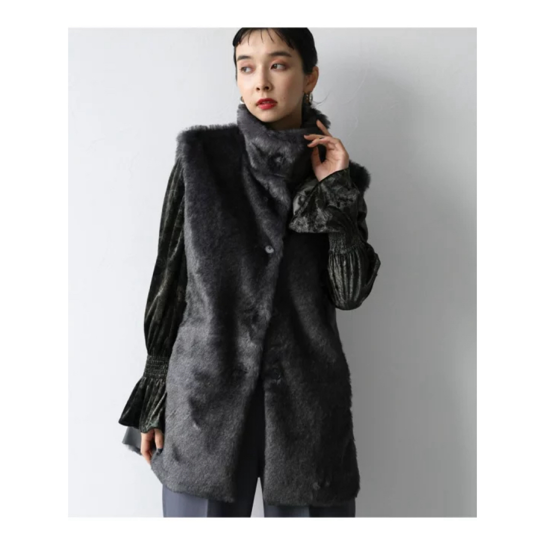 HARE - 【 HARE 】　ファー　切り替え　スタンド　ベスト　グレー　黒　完売品　ハレ
