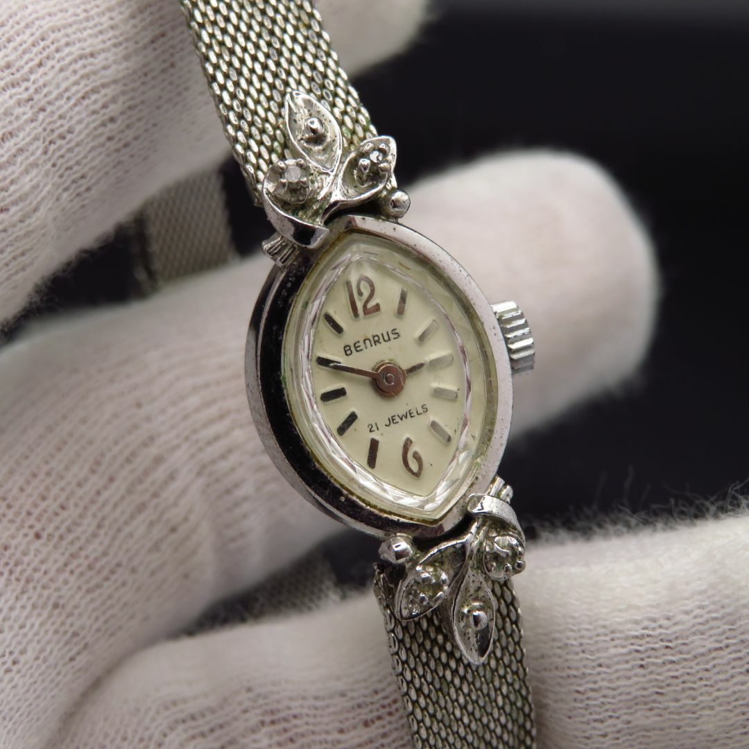 BENRUS(ベンラス)のBENRUS 手巻き腕時計 21JEWELS ビンテージ ブレスレットウォッチ レディースのファッション小物(腕時計)の商品写真