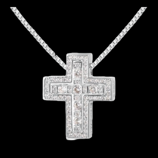 【N002】ネックレス　メンズ　ゴールド　シルバー　クロス　おしゃれ　アクセサリ(ネックレス)