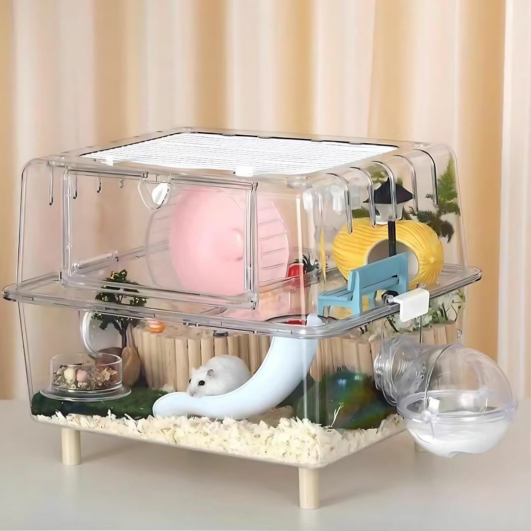 Ruexueの大型ハムスターケージ、ハムスターの二階建て大別荘 Ruexueの大型ハムスターケージ、ハムスターの二階建て大別荘