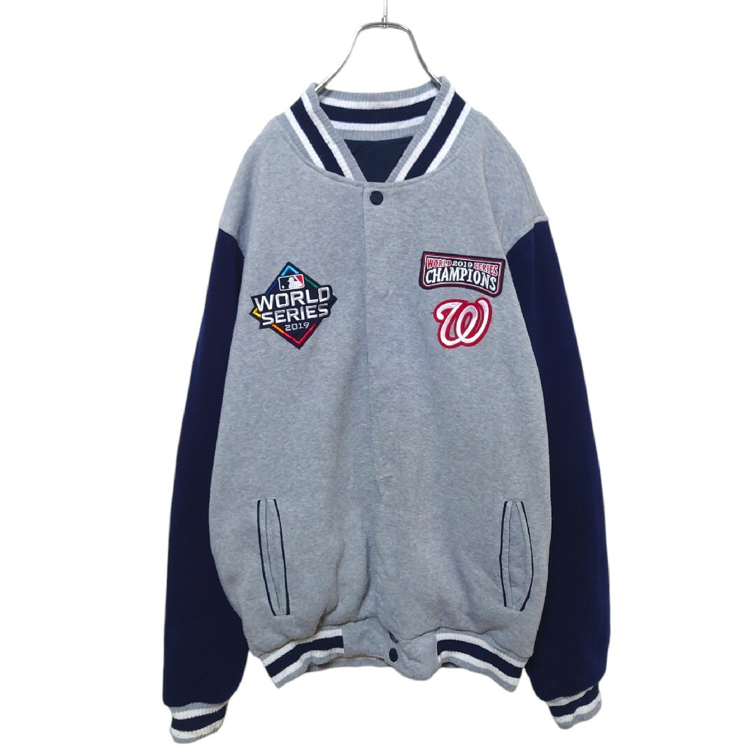 MLB Nationals チームロゴ刺繍 リバーシブルスタジャン A-2906 MLB Nationals チームロゴ刺繍 リバーシブルスタジャン A-2906