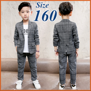 男の子 フォーマル スーツ キッズ ジャケット パンツ 160 子供服(ドレス/フォーマル)