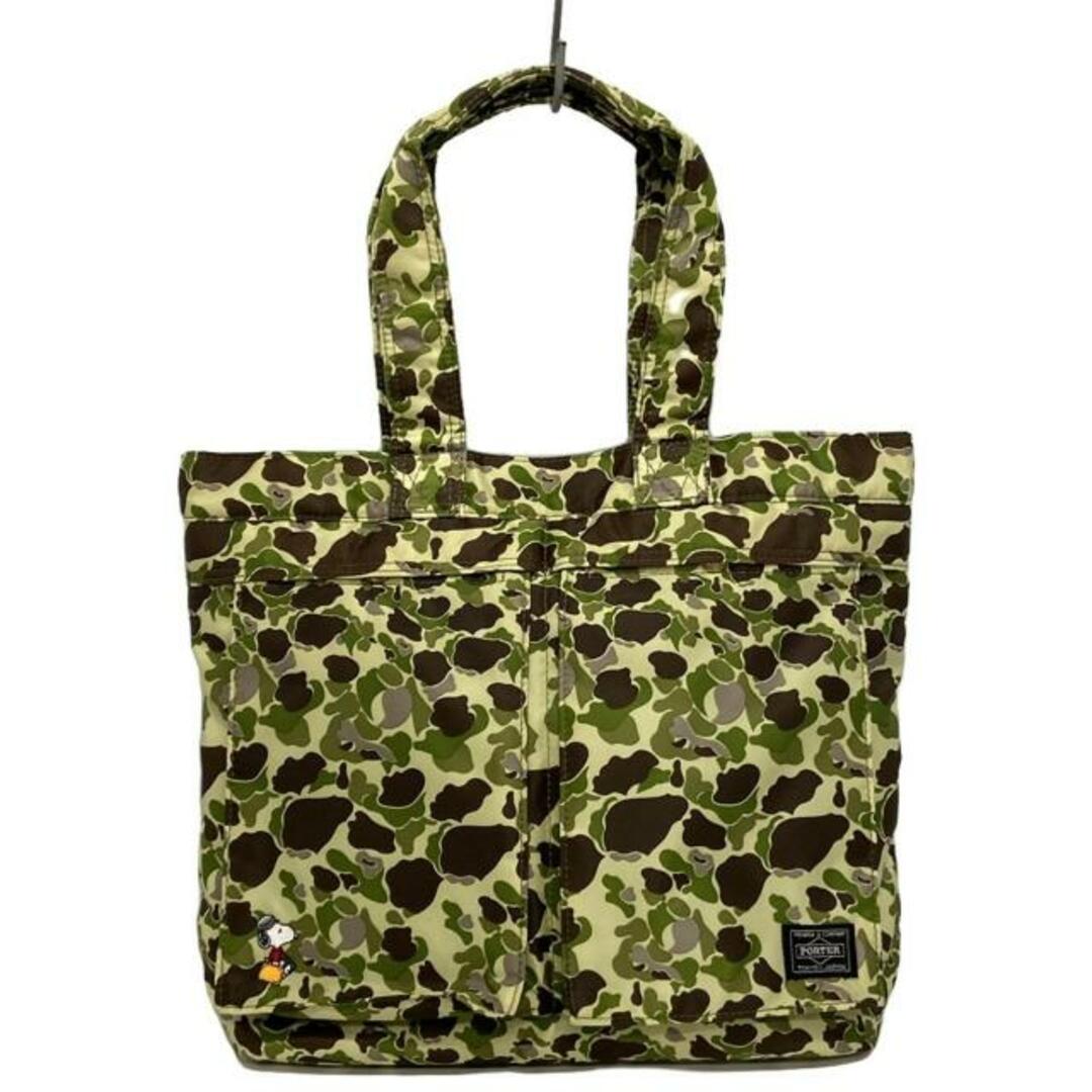 PORTER/吉田(ポーター) トートバッグ美品 - カーキ×ダーク PORTER/吉田(ポーター) トートバッグ美品 - カーキ×ダーク