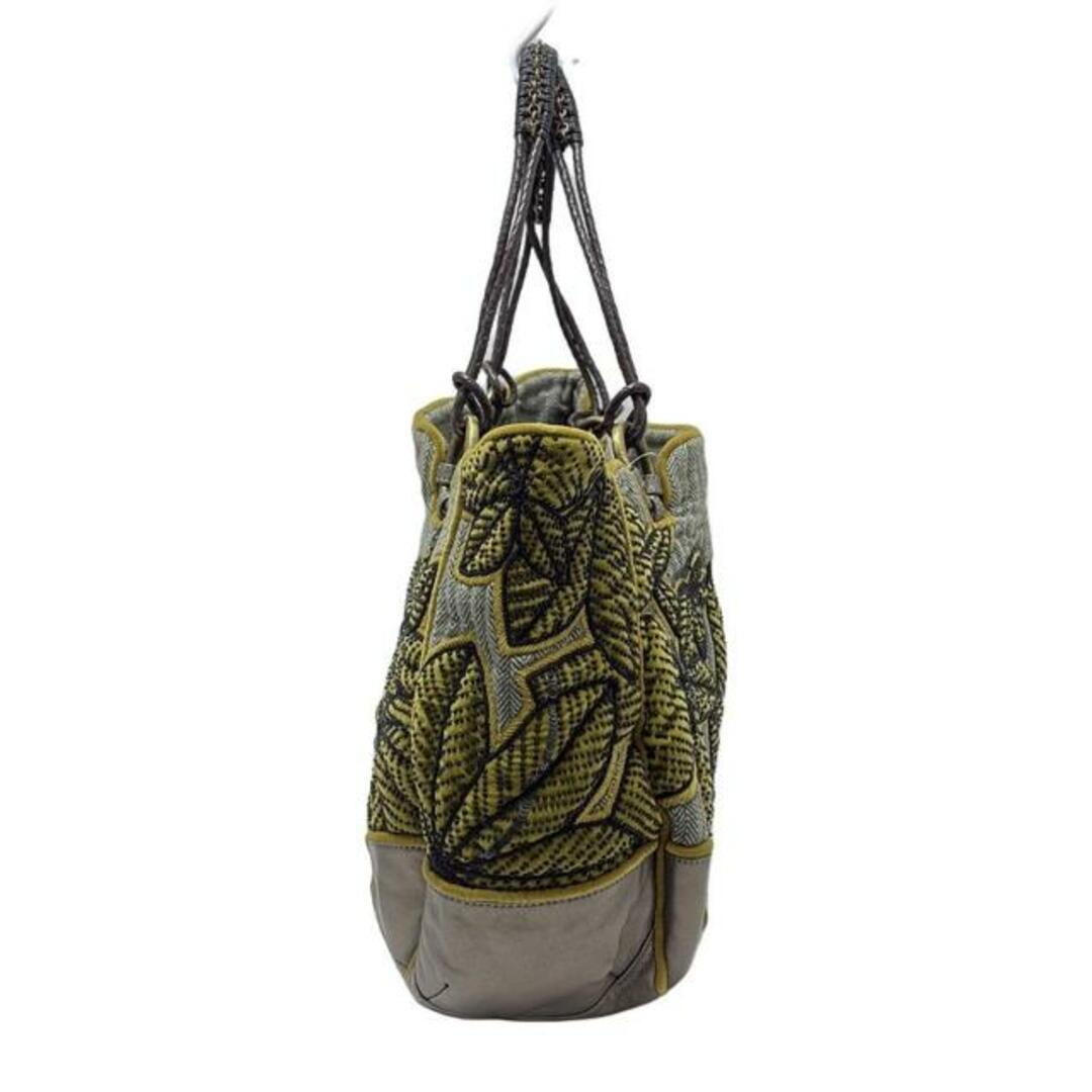 JAMIN PUECH(ジャマンピエッシェ) トートバッグ美品 - カーキ JAMIN PUECH(ジャマンピエッシェ) トートバッグ美品 - カーキ
