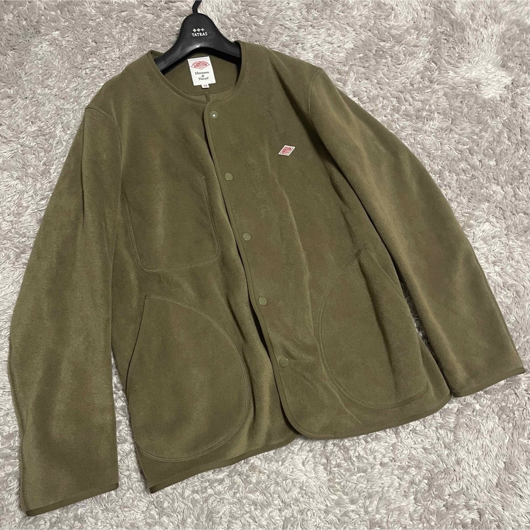 極美品 DANTON ノーカラー フリース カーディガン サイズ44 XL 極美品 DANTON ノーカラー フリース カーディガン サイズ44 XL