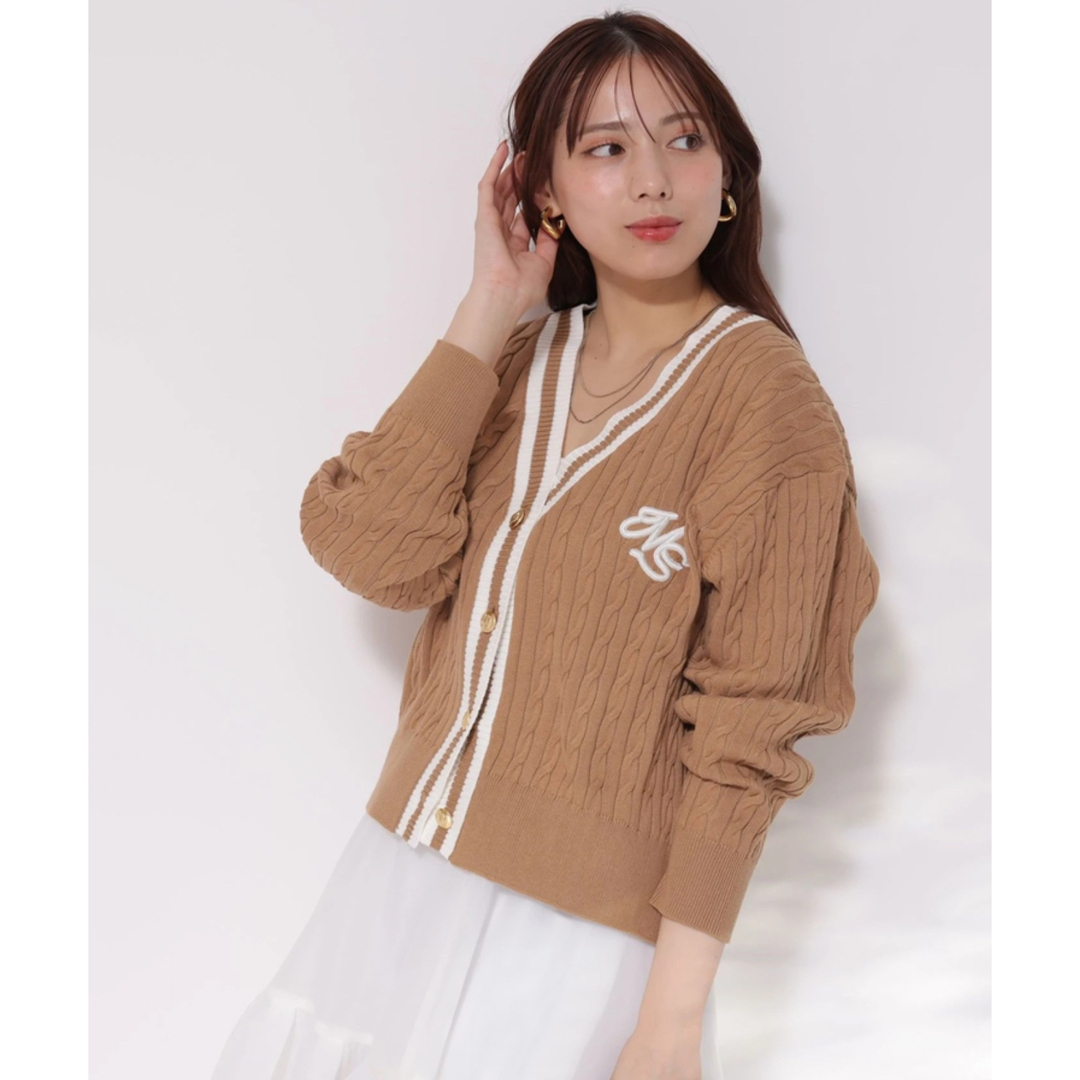 Mystrada - Mystrada 全店完売 配色ケーブルカーディガンの通販 Mystrada - Mystrada 全店完売 配色ケーブルカーディガンの通販
