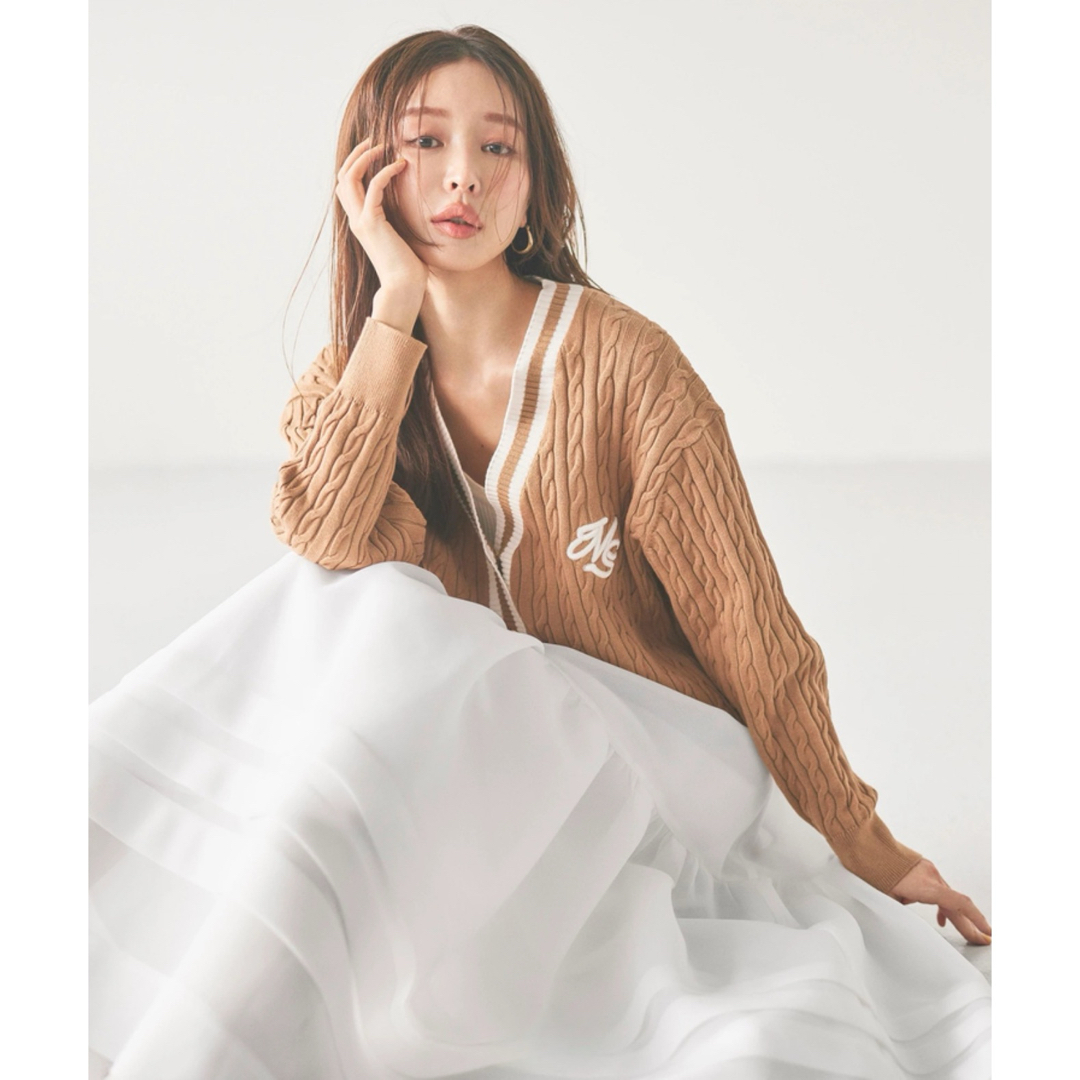 Mystrada - Mystrada 全店完売 配色ケーブルカーディガンの通販 Mystrada - Mystrada 全店完売 配色ケーブルカーディガンの通販