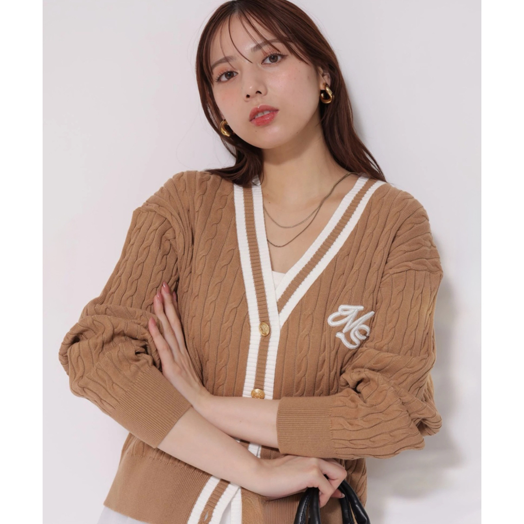 Mystrada - Mystrada 全店完売 配色ケーブルカーディガンの通販 Mystrada - Mystrada 全店完売 配色ケーブルカーディガンの通販