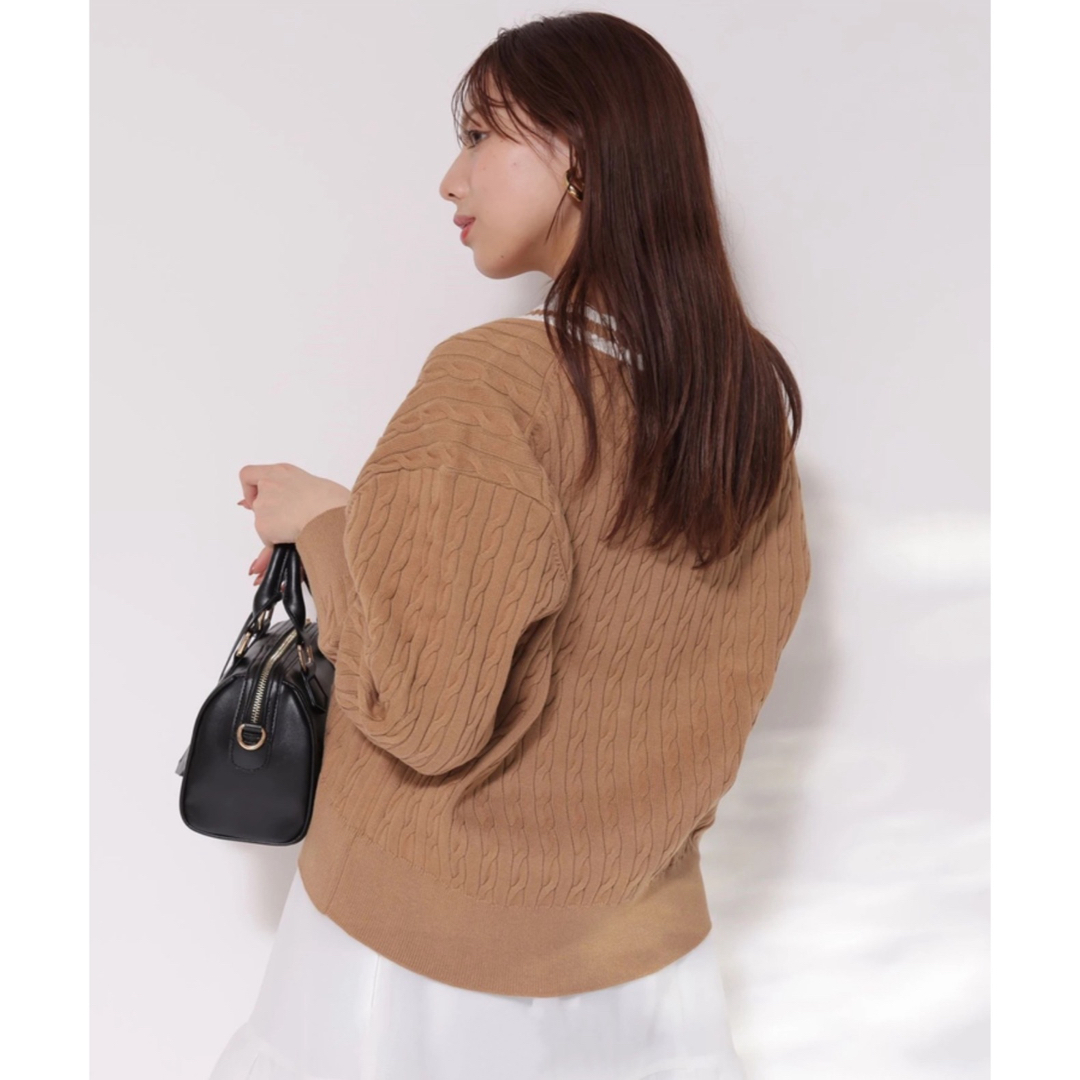 Mystrada - Mystrada 全店完売 配色ケーブルカーディガンの通販 Mystrada - Mystrada 全店完売 配色ケーブルカーディガンの通販