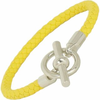 エルメス(HERMES)のエルメス HERMES ブレスレット グレナン H T4サイズ 0.5cm幅 スイフト トレッセ レザー ライム シルバー金具 新品 1016(ブレスレット/バングル)