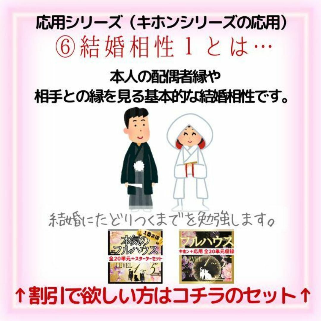 ゆめ乃算命学【応用】⑥結婚相性1 レベル4 独学 鑑定 本 占い ゆめ乃算命学【応用】⑥結婚相性1 レベル4 独学 鑑定 本 占い