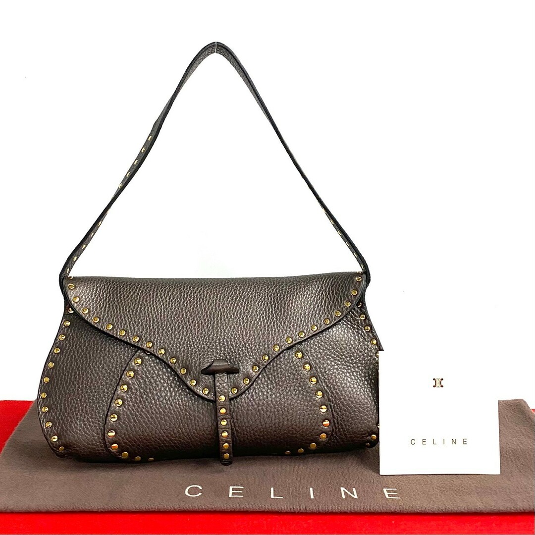 未使用保管品 希少品 CELINE セリーヌ スタッズ レザー 本革 未使用保管品 希少品 CELINE セリーヌ スタッズ レザー 本革