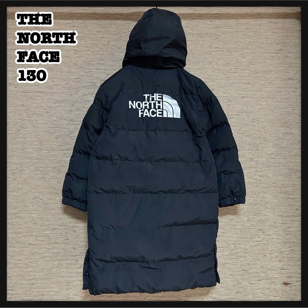 THE NORTH FACE - ノースフェイス】ロングダウンコート　ベンチコート黒ブラック子供130デカロゴC1