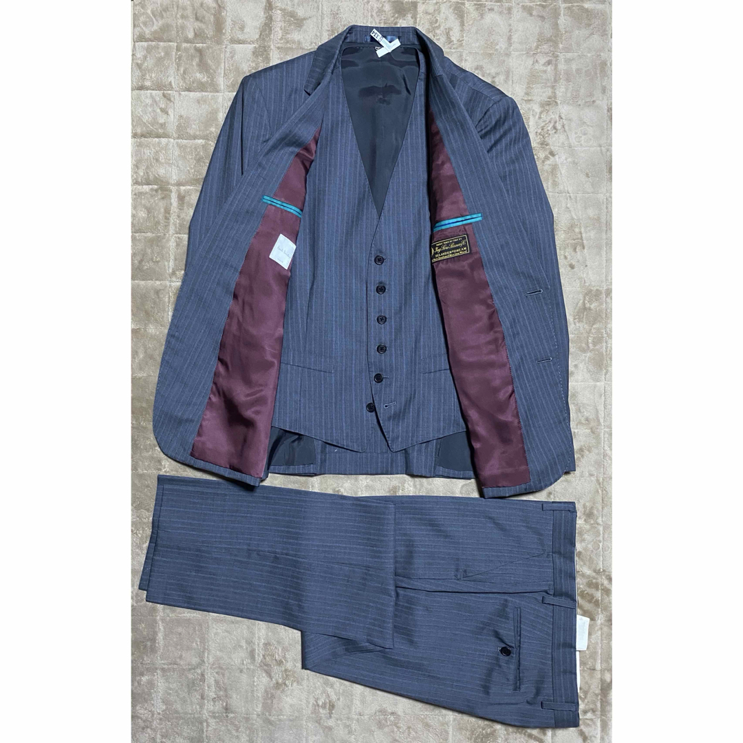 ロロピアーナ スリーピース ストライプ スーツ Paul Smithポール ロロピアーナ スリーピース ストライプ スーツ Paul Smithポール