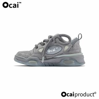 新品 Ocaiオカイ RETRO厚底スニーカー グレー 変色可能 大人気(スニーカー)