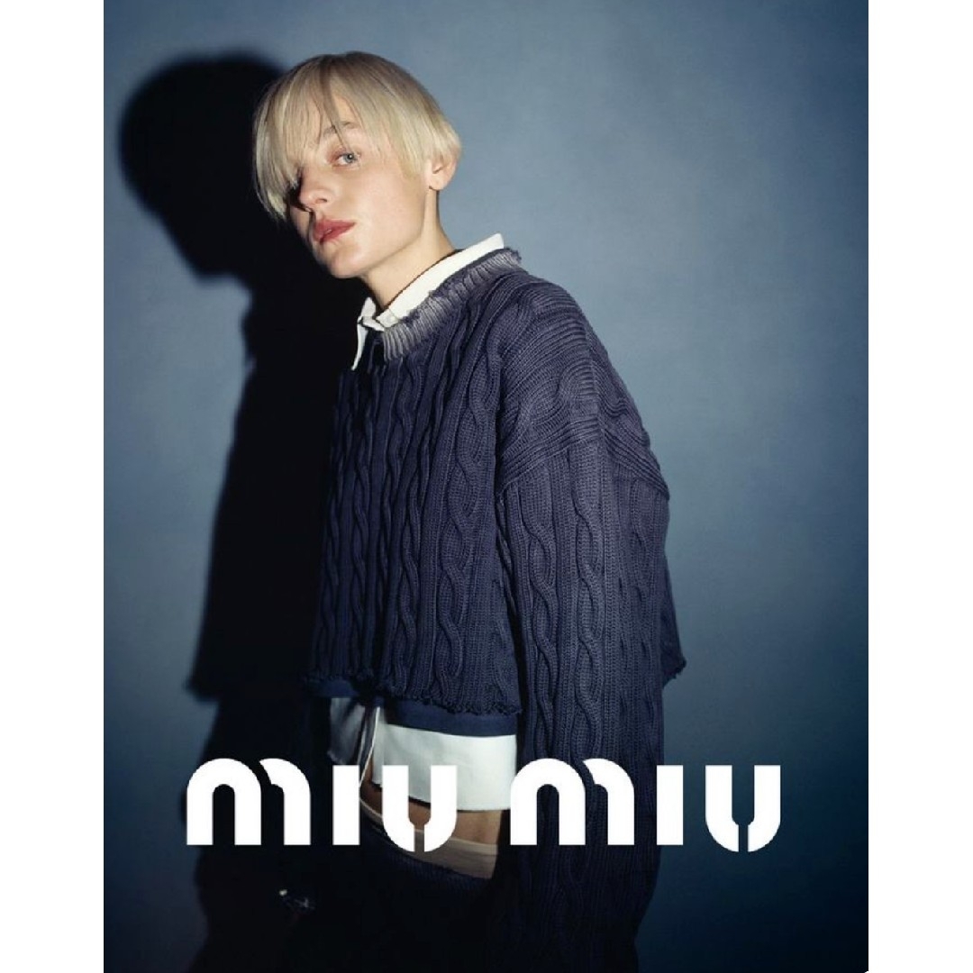MIU MIU - miumiu ミュウミュウ クロップド コットン ニット 38 MIU MIU - miumiu ミュウミュウ クロップド コットン ニット 38