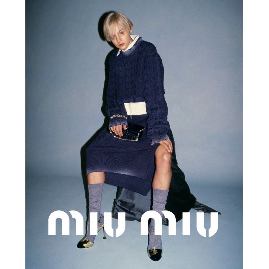 MIU MIU - miumiu ミュウミュウ クロップド コットン ニット 38 MIU MIU - miumiu ミュウミュウ クロップド コットン ニット 38