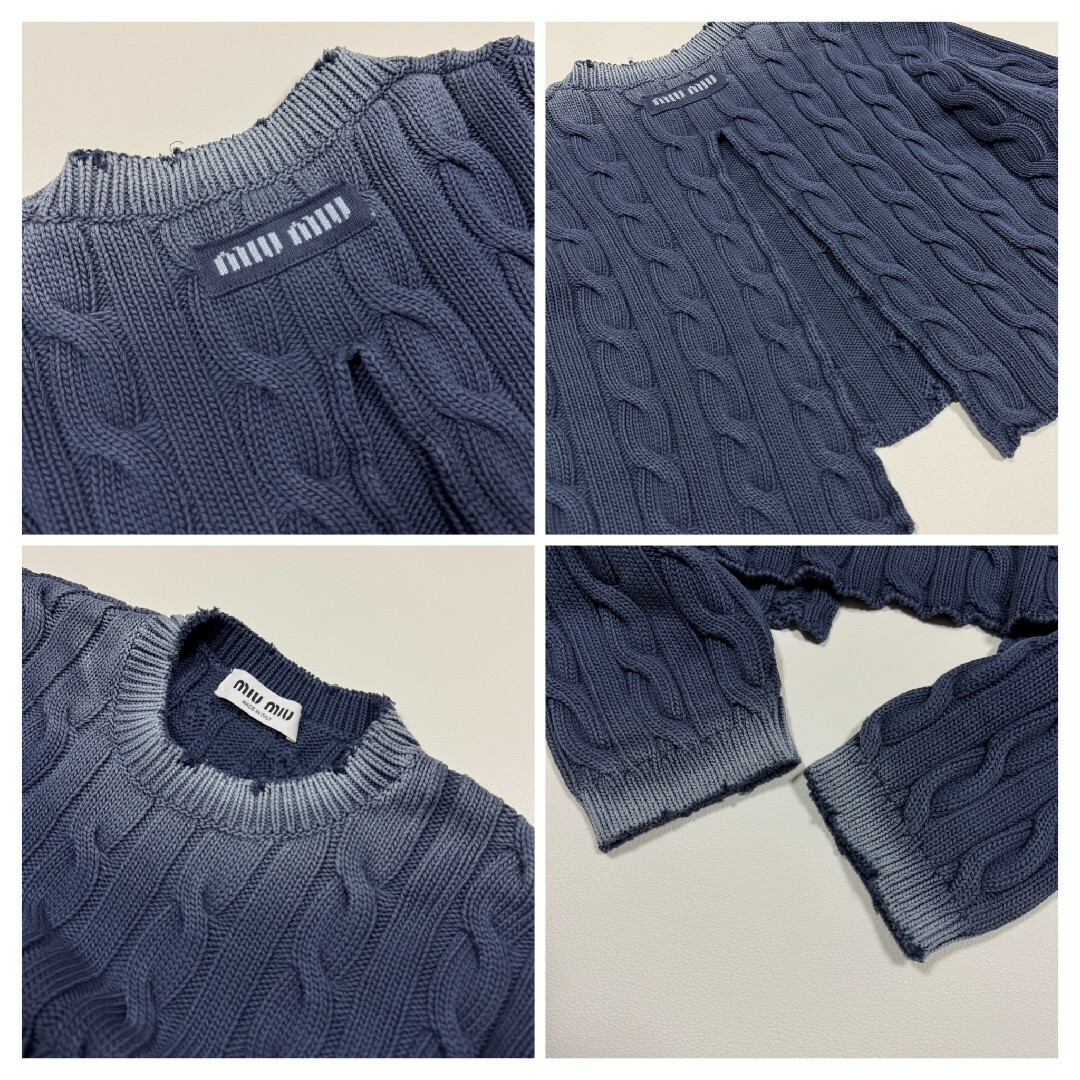 MIU MIU - miumiu ミュウミュウ クロップド コットン ニット 38 MIU MIU - miumiu ミュウミュウ クロップド コットン ニット 38