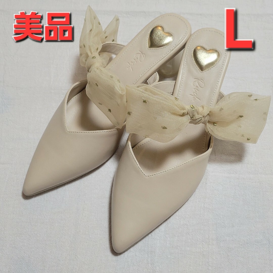 RANDA HEART collectionシアーリボンミュールパンプス ハート RANDA HEART collectionシアーリボンミュールパンプス ハート