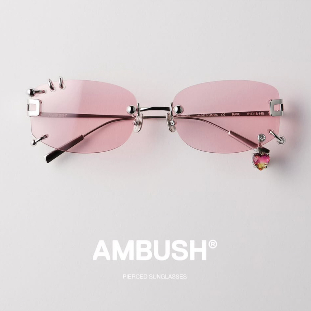 AMBUSH - AMBUSH ピアスサングラス ピンク アンブッシュ AMBUSH - AMBUSH ピアスサングラス ピンク アンブッシュ