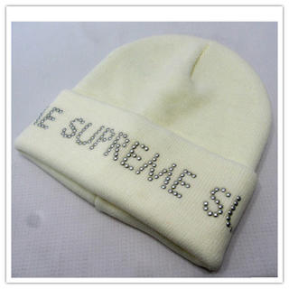 シュプリーム(Supreme)のSupreme シュプリーム Studded Beanie ホワイト ニット帽(ニット帽/ビーニー)