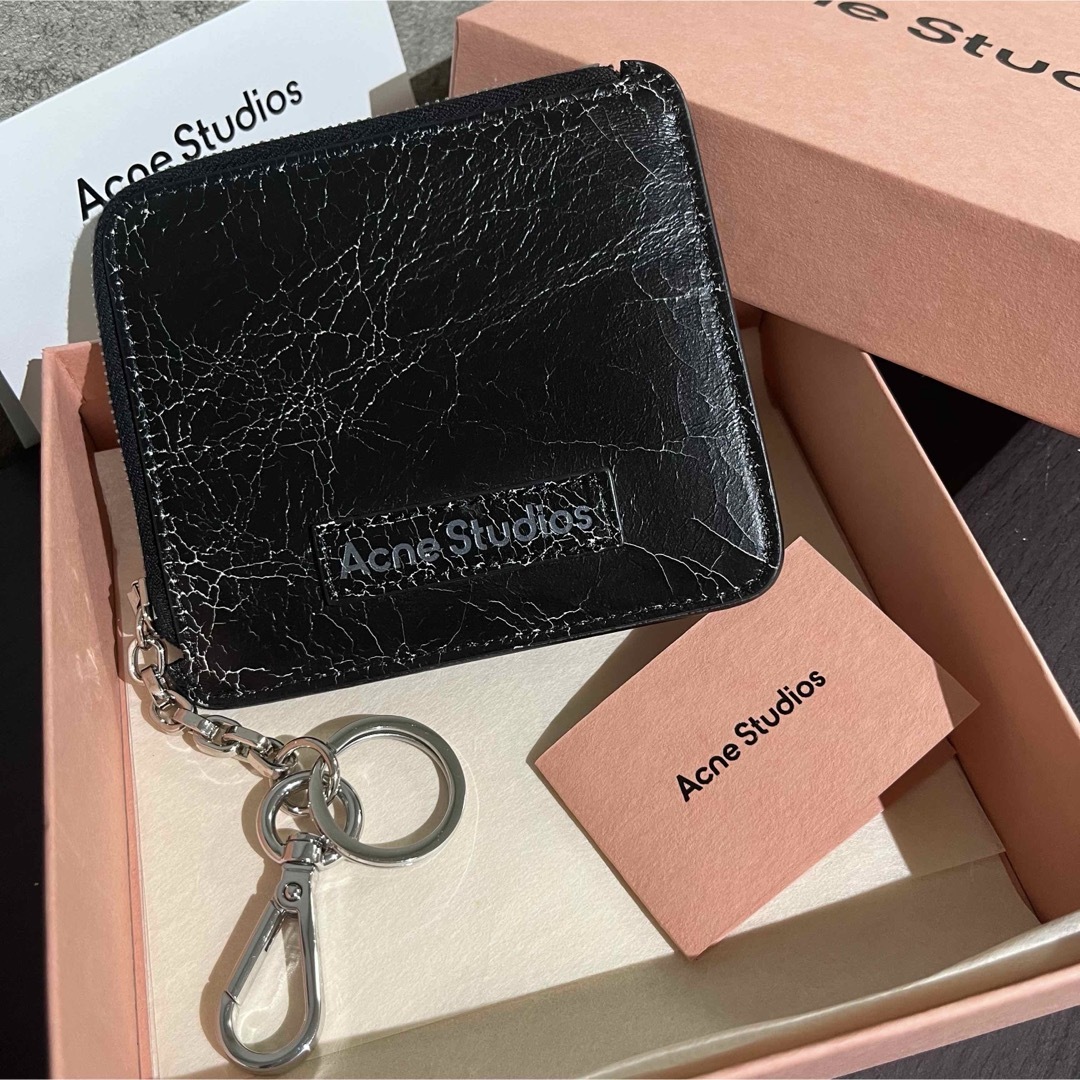 Acne Studios - ACNE STUDIOS ジップレザーウォレット ブラック Acne Studios - ACNE STUDIOS ジップレザーウォレット ブラック