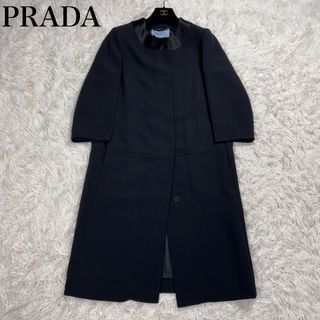 PRADA - 美品✨PRADA ノーカラー フォーマル コート 比翼 PRADA - 美品✨PRADA ノーカラー フォーマル コート 比翼