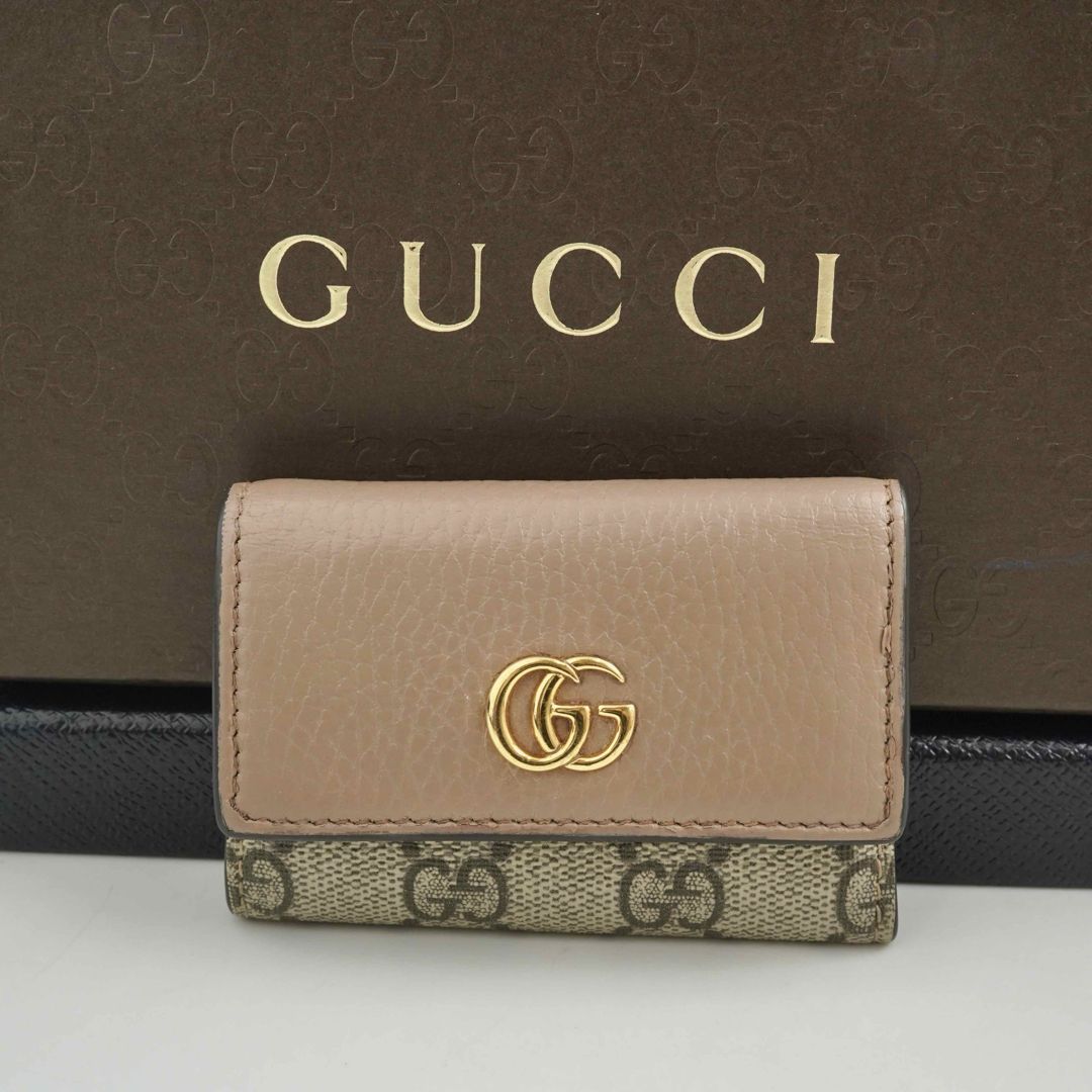 未使用に近い】 GUCCI フラップ マーモント GG スプリーム 6連 未使用に近い】 GUCCI フラップ マーモント GG スプリーム 6連