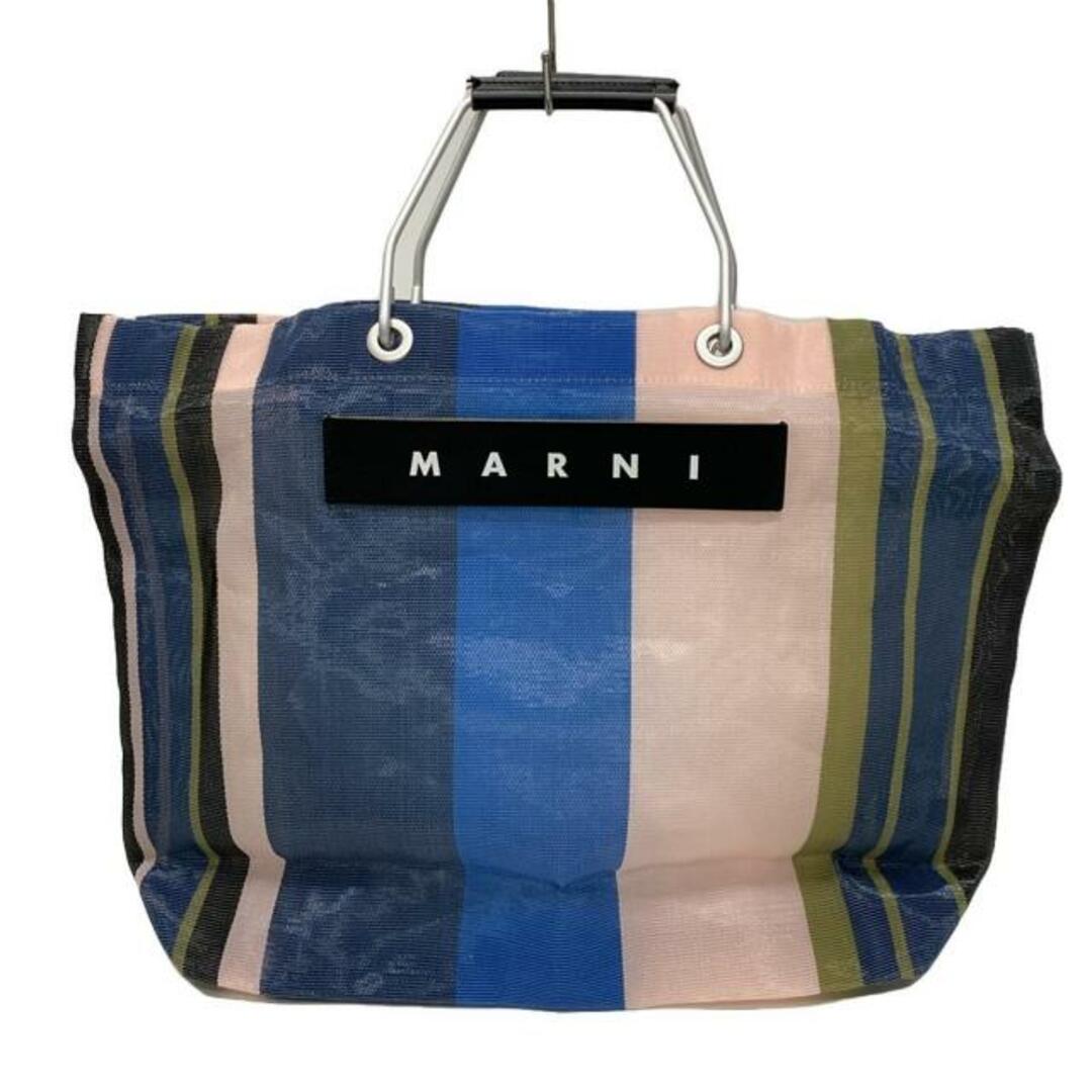 MARNI(マルニ) トートバッグ - ブルー×ピンク×マルチ ストライプ MARNI(マルニ) トートバッグ - ブルー×ピンク×マルチ ストライプ