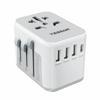 【スタイル:3USB-A+1USB-C】海外 変換プラグ TESSAN コンセン(その他)
