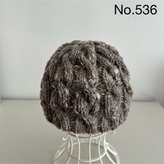 No.536 手編みのニット帽（野呂英作　綾紬7番色　使用）(ニット帽/ビーニー)