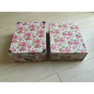 フォルディングボックス フレンチローズ2個セット／訳あり(その他)