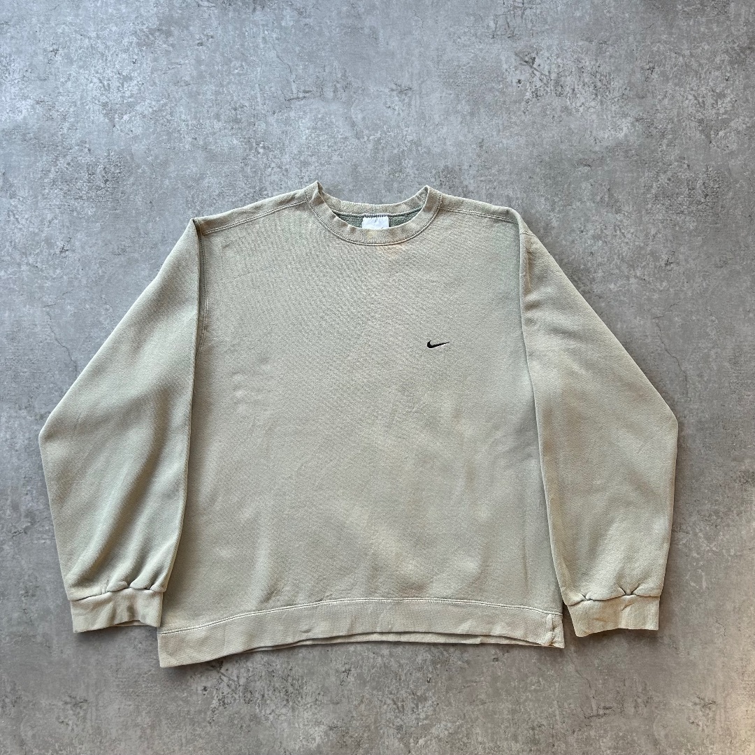 NIKE - 90s ナイキ スウェット USA製 ベージュ L ワンポイントスウォッシュ