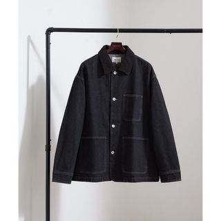 EMMA CLOTHES - EMMACLOTHES カバーオール　オーバーサイズ　襟コーデュロイ　デニム