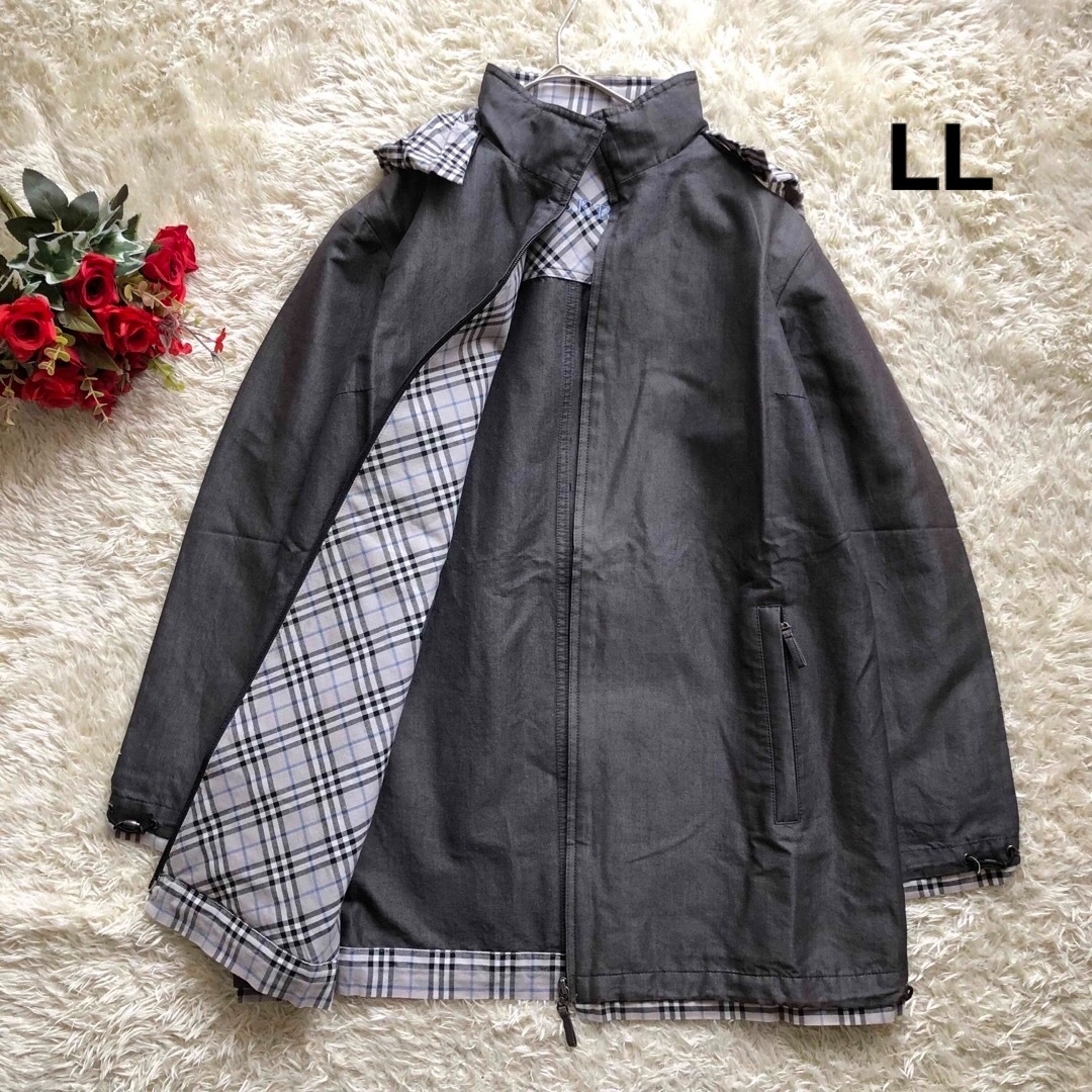 BURBERRY LONDON♪スプリングコート チェック フード 大きめ BURBERRY LONDON♪スプリングコート チェック フード 大きめ
