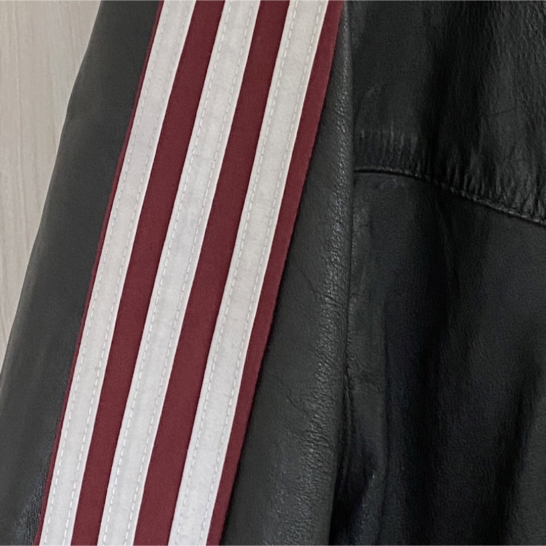 ADIDAS AYNE リメイク レザー ジャケット トラック 80s 90sの ADIDAS AYNE リメイク レザー ジャケット トラック 80s 90sの