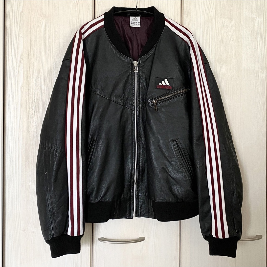 ADIDAS AYNE リメイク レザー ジャケット トラック 80s 90sの ADIDAS AYNE リメイク レザー ジャケット トラック 80s 90sの