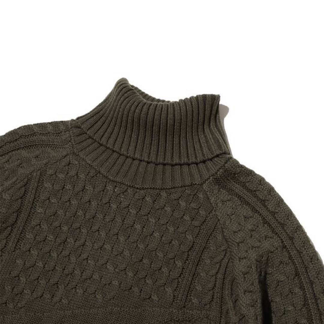 NIKE - ナイキ ケーブル タートルネック ニット Lサイズの通販 NIKE - ナイキ ケーブル タートルネック ニット Lサイズの通販