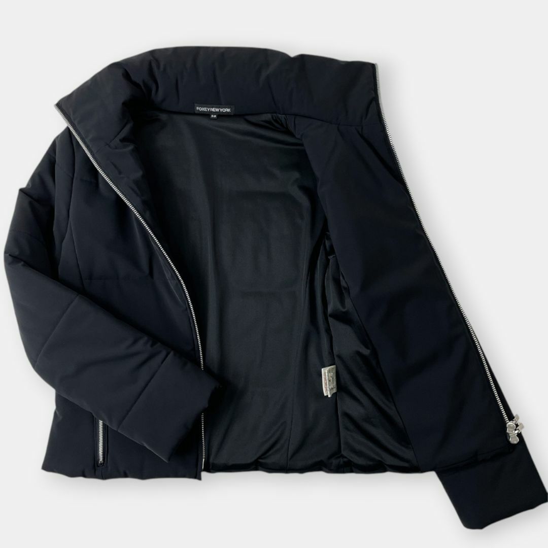 FOXEY NEW YORK フォクシー 中綿 ジップアップ ジャケット 黒 M FOXEY NEW YORK フォクシー 中綿 ジップアップ ジャケット 黒 M